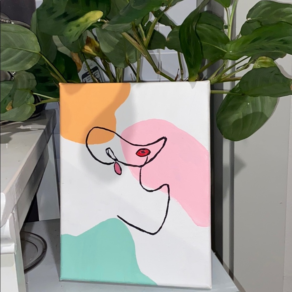 Woman i’m a Hat modern canvas painting